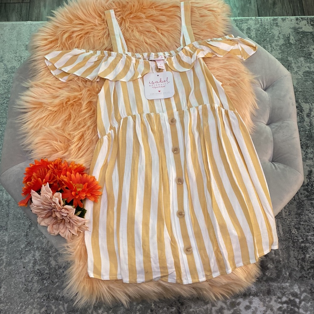FIRM! NEW! Off The Shoulder Striped Maternity Top